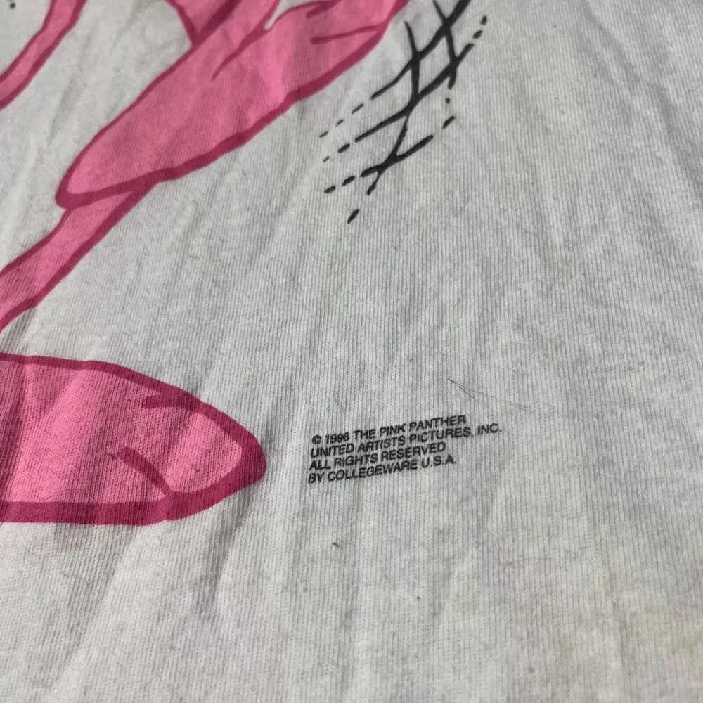 Pink Panther Shirt Adult One Size White Vintage 1996 90s Clues AOP TV Series